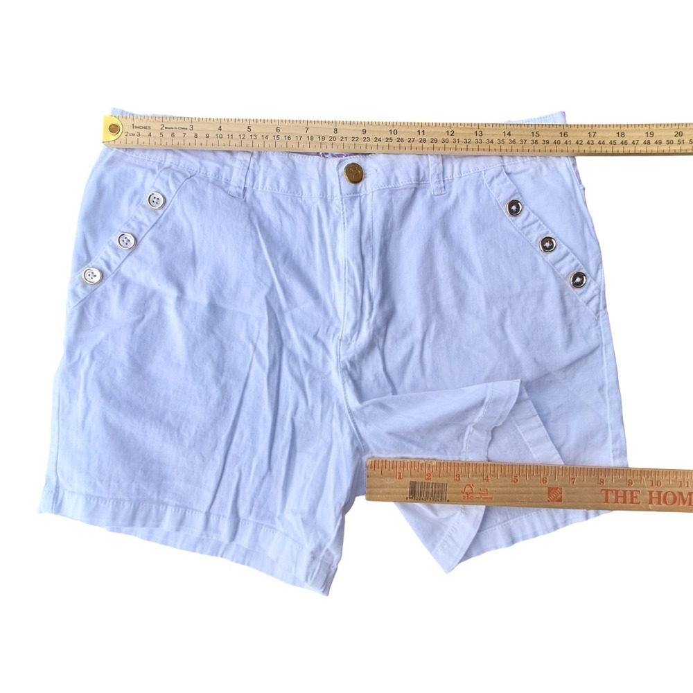 Stella Parker Collection White Nautical Button Stretch Chino Shorts Womens 12 - Picture 4 of 6